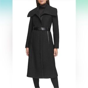 KENNETH COLE Black Women's Pea Coat
